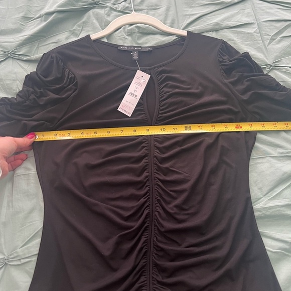 White House Black Market Romantic Ruched Tee - Picture 8 of 9